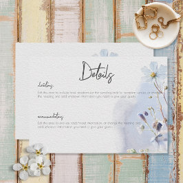 Cartão De Informações Detalhes de Flores Selvagens Azuis Modernos