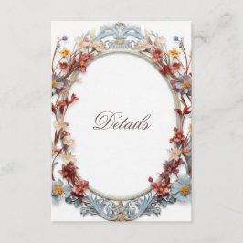 Cartão De Informações Detalhes de Grinalda Floral 3D