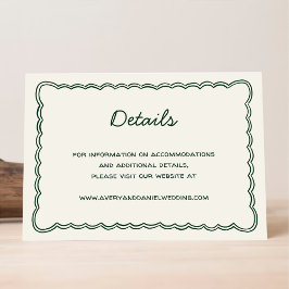 Cartão De Informações Detalhes de Letra à Mão Vintage Verde