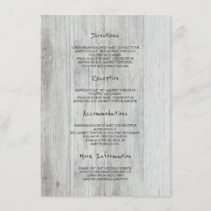 Cartão De Informações Detalhes de madeira rústicos do casamento do