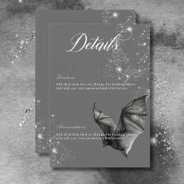 Cartão De Informações Detalhes de Noiva com Glamour Sombrio de Halloween