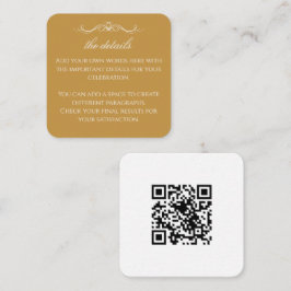 Cartão De Informações Detalhes de QR de Casamento Moderno Elegante Doura