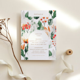 Cartão De Informações Detalhes de Recepção de Flores Selvagens de Cores 