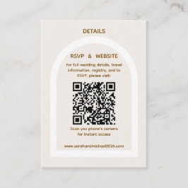 Cartão De Informações Detalhes de RSVP do Código QR com Arco Moderno e B