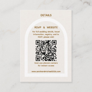 Cartão De Informações Detalhes de RSVP do Código QR com Arco Moderno e B