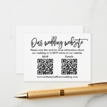 Detalhes de RSVP QR do Casamento com Moderna Letra
