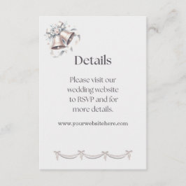 Cartão De Informações Detalhes de Sinetas Cinza e Rosa Inserir para Conv