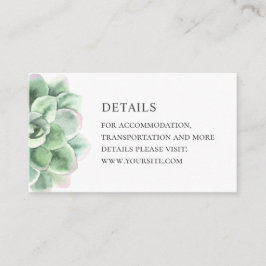 Cartão De Informações Detalhes de suculência de aquarela. Cacto verde ca