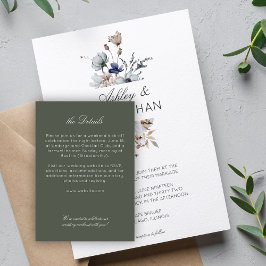 Cartão De Informações Detalhes de um Casamento Elegante Moderno Rústico