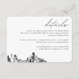 Cartão De Informações Detalhes do Bloco da Sala de Hotel Houston Wedding