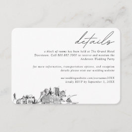 Cartão De Informações Detalhes do Bloco da Sala do Hotel Milwaukee Weddi