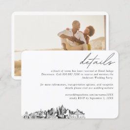 Cartão De Informações Detalhes do Bloco do Hotel Atlanta Wedding Room