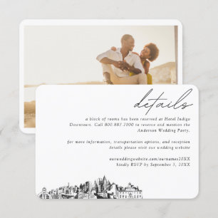 Cartão De Informações Detalhes do Bloco do Hotel Atlanta Wedding Room