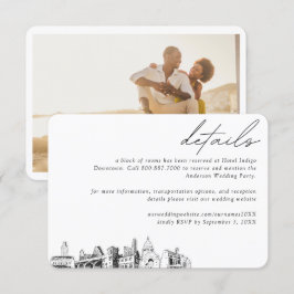 Cartão De Informações Detalhes do Bloco do Hotel Austin Wedding