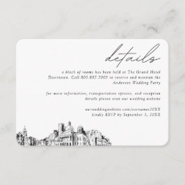 Cartão De Informações Detalhes do Bloco do Hotel Boston Wedding