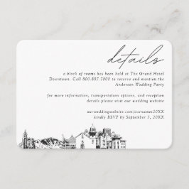 Cartão De Informações Detalhes do Bloco do Hotel El Paso Wedding