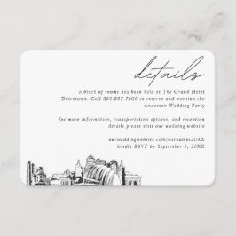 Cartão De Informações Detalhes do Bloco do Hotel Kansas City Wedding