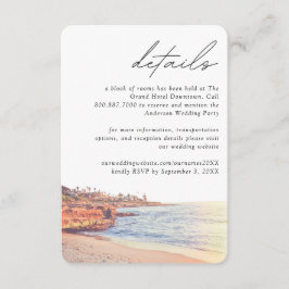Cartão De Informações Detalhes do Bloco do Hotel La Jolla Wedding