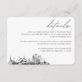 Cartão De Informações Detalhes do Bloco do Hotel Louisville Wedding Room