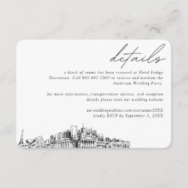 Cartão De Informações Detalhes do Bloco do Hotel Nashville Wedding