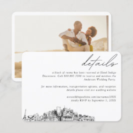 Cartão De Informações Detalhes do Bloco do Hotel Nashville Wedding