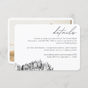 Cartão De Informações Detalhes do Bloco do Hotel Oakland Wedding Room