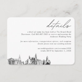 Cartão De Informações Detalhes do Bloco do Hotel Philadelphia Wedding