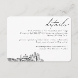 Cartão De Informações Detalhes do Bloco do Hotel Reno Weding Room Pequen