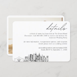 Cartão De Informações Detalhes do Bloco do Hotel San Antonio Wedding