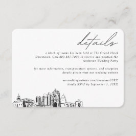 Cartão De Informações Detalhes do Bloco do Hotel San Diego Wedding