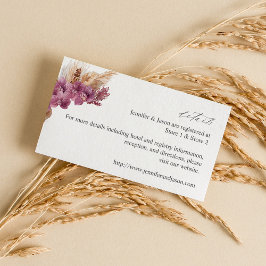 Cartão De Informações Detalhes do Boho Floral Puro