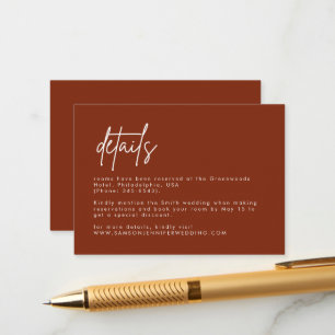 Cartão De Informações Detalhes do Boho Terracotta Minimalista Moderno