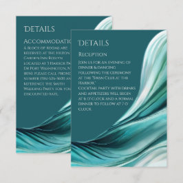 Cartão De Informações Detalhes do casamento - Abstrato moderno Emerald G