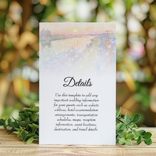 Cartão De Informações Detalhes do Casamento ao Pôr do Sol na Rua River e