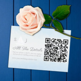 Cartão De Informações Detalhes do Casamento Aquarela Água Encontra Céu