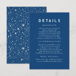 Cartão De Informações Detalhes do Casamento Azul Celestial Starry Night