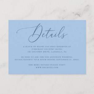 Cartão De Informações Detalhes do Casamento Azul Céu Pastel Informaçõe