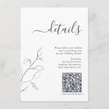 Detalhes do Casamento Azul do Marinho de Código QR