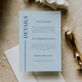 Cartão De Informações Detalhes do Casamento Azul do Marinho de Linha Lim