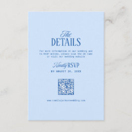Cartão De Informações Detalhes do Casamento Azul Gelo 