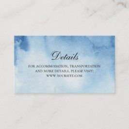 Cartão De Informações Detalhes do casamento azul. Informações. Aquarela