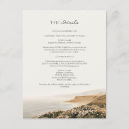 Cartão De Informações Detalhes do Casamento Beach Rose Cape Cod à Beira-