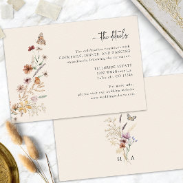 Cartão De Informações Detalhes do Casamento Boho