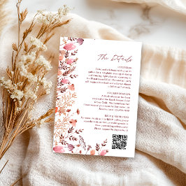 Cartão De Informações Detalhes do Casamento Boho Chic Wildflowers Código