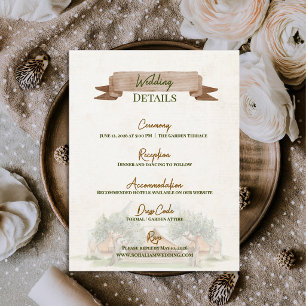 Cartão De Informações Detalhes do Casamento Boho em Acampamento Rústico