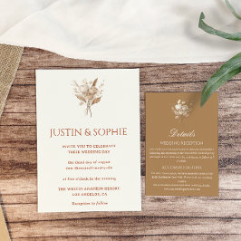 Cartão De Informações Detalhes do Casamento Boho Terracota