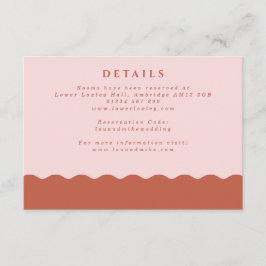 Cartão De Informações Detalhes do Casamento Boho Wavy Edge Blush & Terra