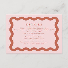 Cartão De Informações Detalhes do Casamento Boho Wavy Frame Blush & Terr