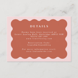 Cartão De Informações Detalhes do Casamento Boho Wavy Terracotta & Blush