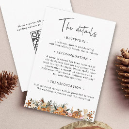 Cartão De Informações Detalhes do Casamento Botânico Boho Holiday